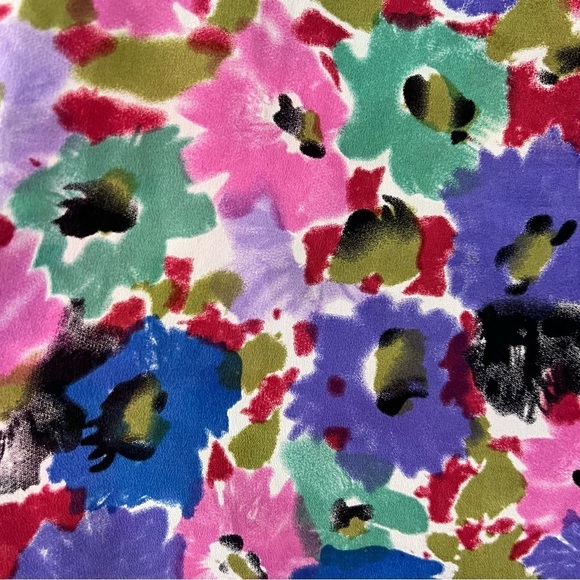 BDG 100% Silk Urban Outfitters Watercolor Floral Print Lightweight Boho Top - Picture 8 of 12